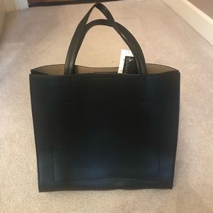 Black leather tote. New with tags